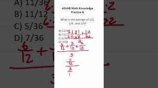 ASVABPiCAT Mathematics Knowledge Practice Test Q Average amp Fractions acetheasvab w grammarhero [upl. by Marrin]