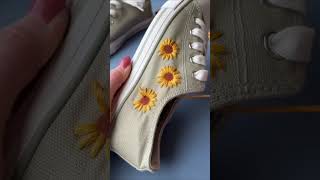 Shoes embroidery designstrending flowerembriodery viralvideo handembroidery embroiderydesigns [upl. by Meryl]