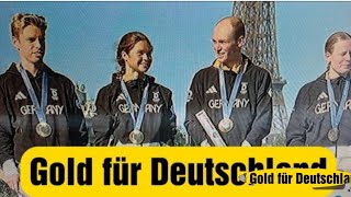 Deutsche TriathlonMixed Staffel holt gold in Paris olympische sommerspiele 2024 [upl. by Akkire]