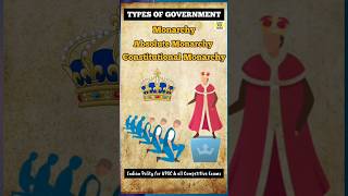 Meaning of Monarchy  Difference between Absolute and Constitutional Monarchy shorts upsc gk [upl. by Odoric]