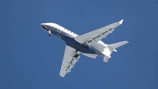 4K Bombardier Challenger 300 Arrival Saskatoon Airport [upl. by Alaster]