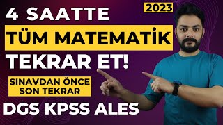 4 SAATTE TÜM MATEMATİK TEKRAR 2024 KPSS DGS ALES [upl. by Persian44]