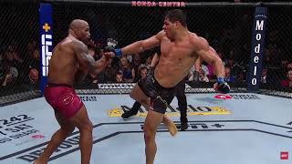 Paulo Costa vs Yoel Romero Headkick Slow Motion HD [upl. by Rehtul]