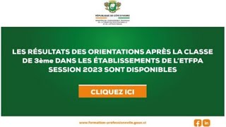 Résultats Des Orientations En 2nde Technique Et Professionnelle Disponibles  Consulter Maintenant [upl. by Aliac]