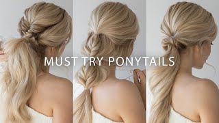 EASY PONYTAIL HAIRSTYLES TUTORIAL 2024 👱🏼‍♀️❤️ [upl. by Cicily83]