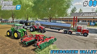 Multitasking on the Farm Crop Sowing amp Log Harvesting  Evergreen Valley Farm  FS22  Timelapse09 [upl. by Ailaro]