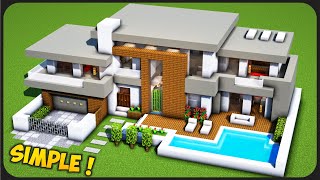 Cara Membuat Rumah Modern Simple Full Interior   Minecraft Modern Pt101 [upl. by Stephine]