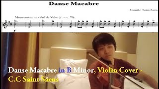 Danse Macabre G Minor Tranposed B Minor  CC Saint Saens Violin Cover by Richard Hendy Violinist [upl. by Aneeuq]