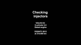 Checking injectors  VOLVO D3 5cylinder 20 diesel 2012 [upl. by Charmain917]