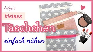 Kleines Täschchen Kosmetiktasche mit Innenfutter einfach nähen [upl. by Knarf535]