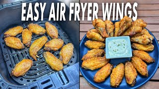 Easy Crispy Wings In The Air Fryer  And Why Not Make A Homemade Lemon Ranch Dipping Sauce [upl. by Pauly]