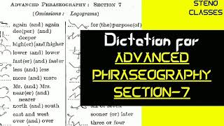 Advance Phraseography Section 7 Dictation  Pitman Shorthand English  2021 [upl. by Euqram547]