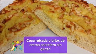 Coca reixada de Sant Joan o briox con crema pastelera sin gluten con el Mix vegetal Ceresin [upl. by Portugal650]