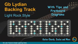 Gb Lydian Jam Backing Track for Guitar with Tips and Diagrams [upl. by Monahan]