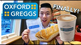 OXFORD HAS A GREGGS FINALLY  New Greggs Tour  Vegan Sausage Roll Review [upl. by Aicenet]