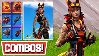 NEW BEST MAGMATIC RENEGADE LYNX SKIN COMBOS FORTNITE OG PASS  Fortnite [upl. by Adnir]