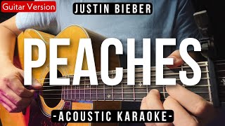 Peaches Karaoke Acoustic  Justin Bieber Slow Version [upl. by Adamec360]