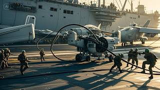 Cable BREAKS Loose on Aircraft Carrier and CAUSES Chaos [upl. by Ellenahs80]