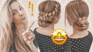 Tuto CHIGNON FACILE avec TRESSE ❤️ Chignon bas avec tresse ❤️ Comment faire un beau chignon [upl. by Ahsiemak]