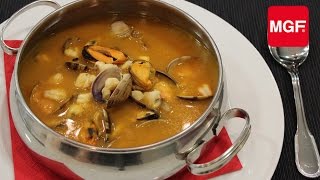 Sopa de pescado donostiarra en OLLA a presión NOVA  Receta Magefesa [upl. by Sacksen55]