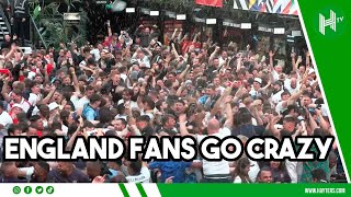 England fans go CRAZY after quarterfinal penalty win over Switzerland [upl. by Laven]