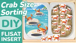 Crab Size Sorting Learning Activity for Kid  DIY Flisat Insert Printable Template for Sensory Table [upl. by Odlaw]