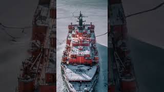 The largest nuclear icebreaker in the world 🧊 russia nuclear ship frozen ocena ice [upl. by Caravette]