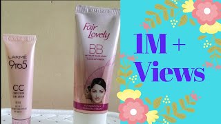 Lakme 9to5 CC Cream amp Fair amp Lovely BB Cream l Must Watch l Tiny Makeup Update [upl. by Ocker]