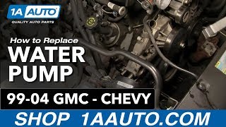 How to Replace Engine Water Pump 0003 GMC Yukon SUV [upl. by Eveam939]