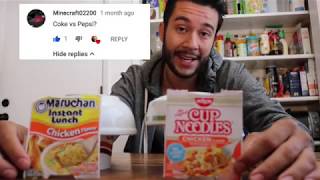 Cup Noodle vs Maruchan  Instant Noodle 🍜Chicken Flavor Food Review [upl. by Eurd]