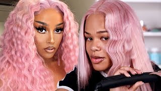 WATCH ME RECREATE  DOJA CAT PASTEL PINK HAIR  WAVES  Arnellarmon [upl. by Vladimir]