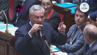 Le Maire hurle sur un député RN qui le traite de quotlascar qui sacrifie la Francequot [upl. by Dranek]