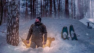 Build tent shelters in the woods bushcraft modern [upl. by Adalia]