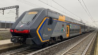 TRENI MERCI e passeggeri VELOCI IN transito alla stazione di Anzola Emilia [upl. by Kevyn730]