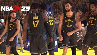 NEW LOOK WARRIORS  SIXERS vs WARRIORS  NBA 2K25 ULTRA REALISTIC CONCEPT GAMEPLAY  K4RL [upl. by Llevram19]