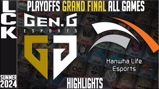 GEN vs HLE Highlights ALL GAMES  LCK GRAND FINAL Summer 2024 Playoffs  GenG vs Hanwha Life Esport [upl. by Forras876]