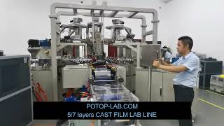 5 or 7 layers coextrusion cast film lab line [upl. by Lehcnom]