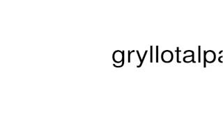 How to pronounce gryllotalpa [upl. by Avert]