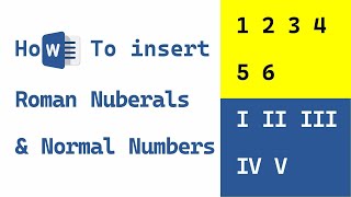 How to Number PAGES in Word using both Roman Numerals and Numbers [upl. by Moskow]