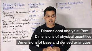 Dimensions  Dimensions of physical quantities  Dimensional analysis  class 11  Physics [upl. by Alegnasor675]