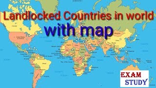 Landlocked countries in world with map in Hindi important for Gk current affairs 2018 [upl. by Onihc12]