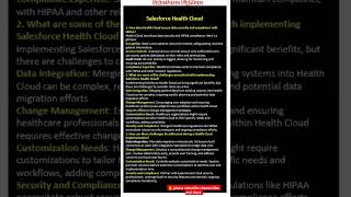 Salesforce Health Cloud interview questions and answers interview salesforcefighters [upl. by Ahsiled]