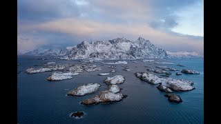 Henningsvaer Lofoten by drone 4K [upl. by Enyehc936]