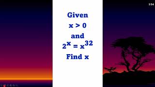 short 77 original  Given 2x  x32 Find x using Lambert function [upl. by Euphemiah]