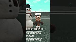 bear onesie code bloxburg shorts roblox fyp [upl. by Nihhi]