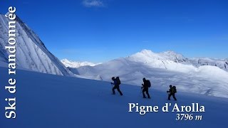 Ski de randonnée  Pigne dArolla 3796 m cabane des Dix Vignette col de lEveque [upl. by Blim89]