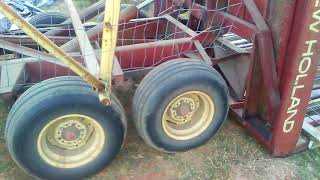 Using pallets with a New Holland bale wagon [upl. by Knah]