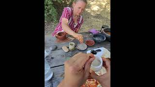 Painting a Bowl  Earthenware Pottery Outdoors [upl. by Katrina]