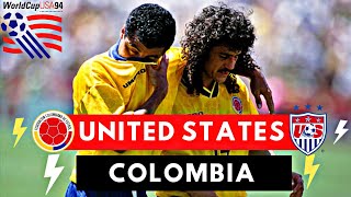 United States vs Colombia 21 All Goals amp Highlights  1994 World Cup [upl. by Nohsram830]