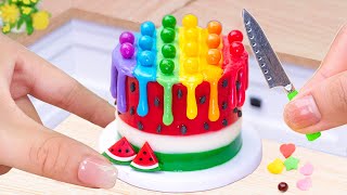 Mini Watermelon Cake Recipe 🍉 Satisfying Miniature Rainbow Cake Decorating Ideas🍫 Best Cake Moments [upl. by Milford]